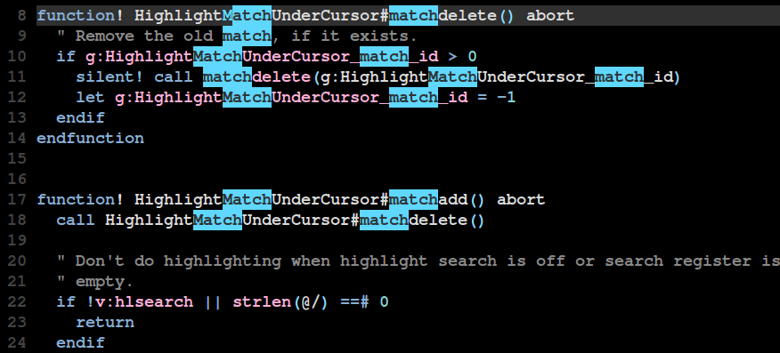 Example of search highlighting without the plugin.