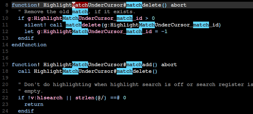 Example of search highlighting with the plugin.